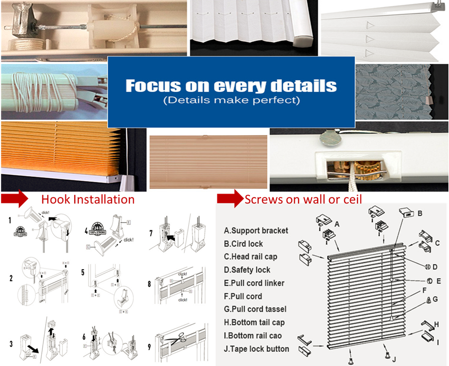 Cream Cordless Pleated Shades